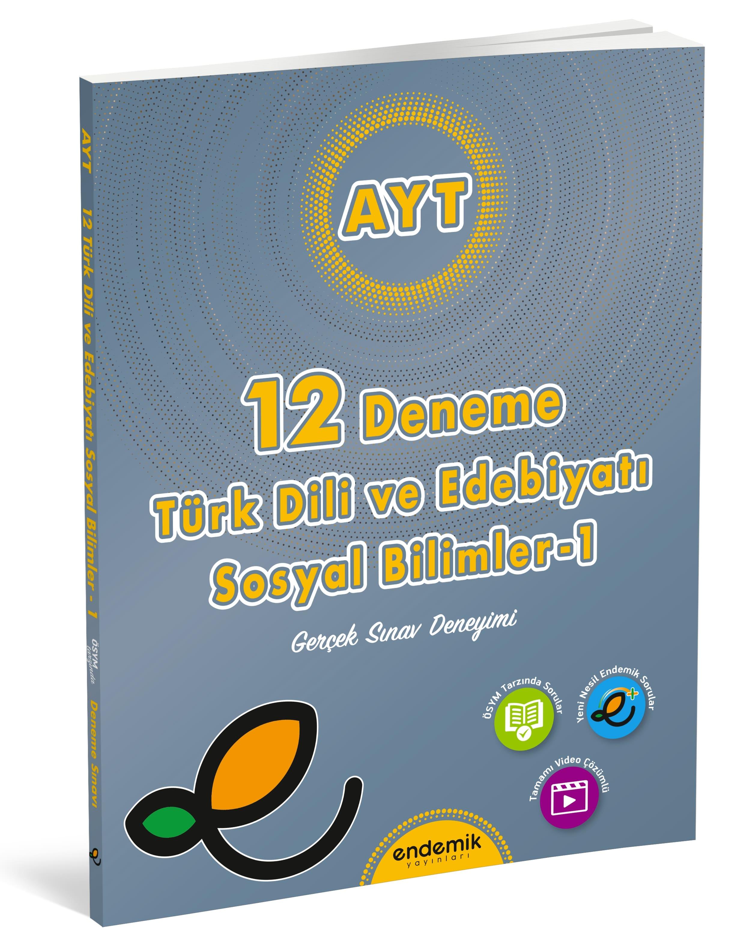 Endemik Yayınları AYT TÜRK DİLİ VE EDEBİYATI & SOSYAL BİLİMLER-1 12'li DENEME SINAVI